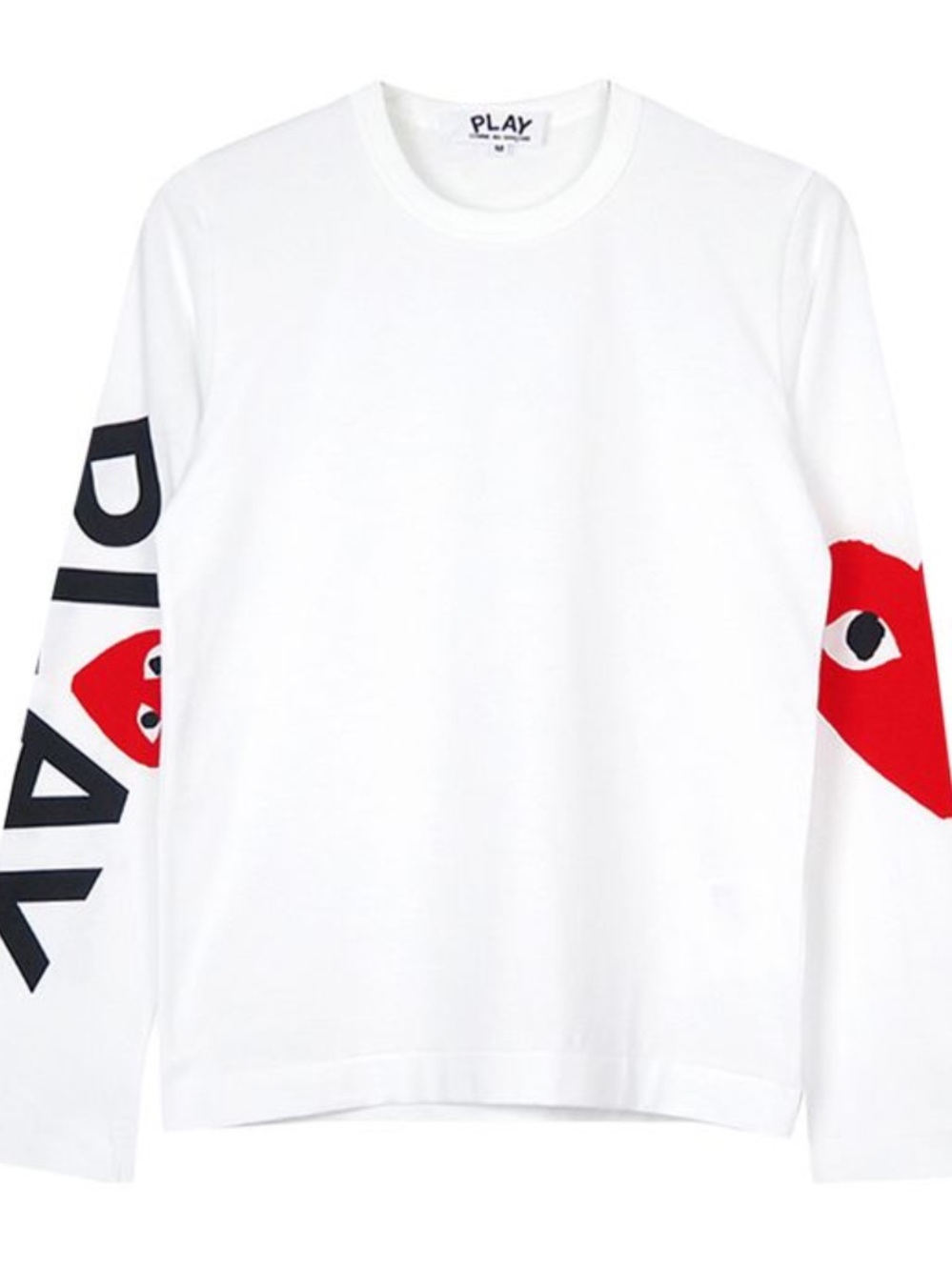 Commes des Garcons PLAY Oversized Heart long sleeve tee white XXL/ XL